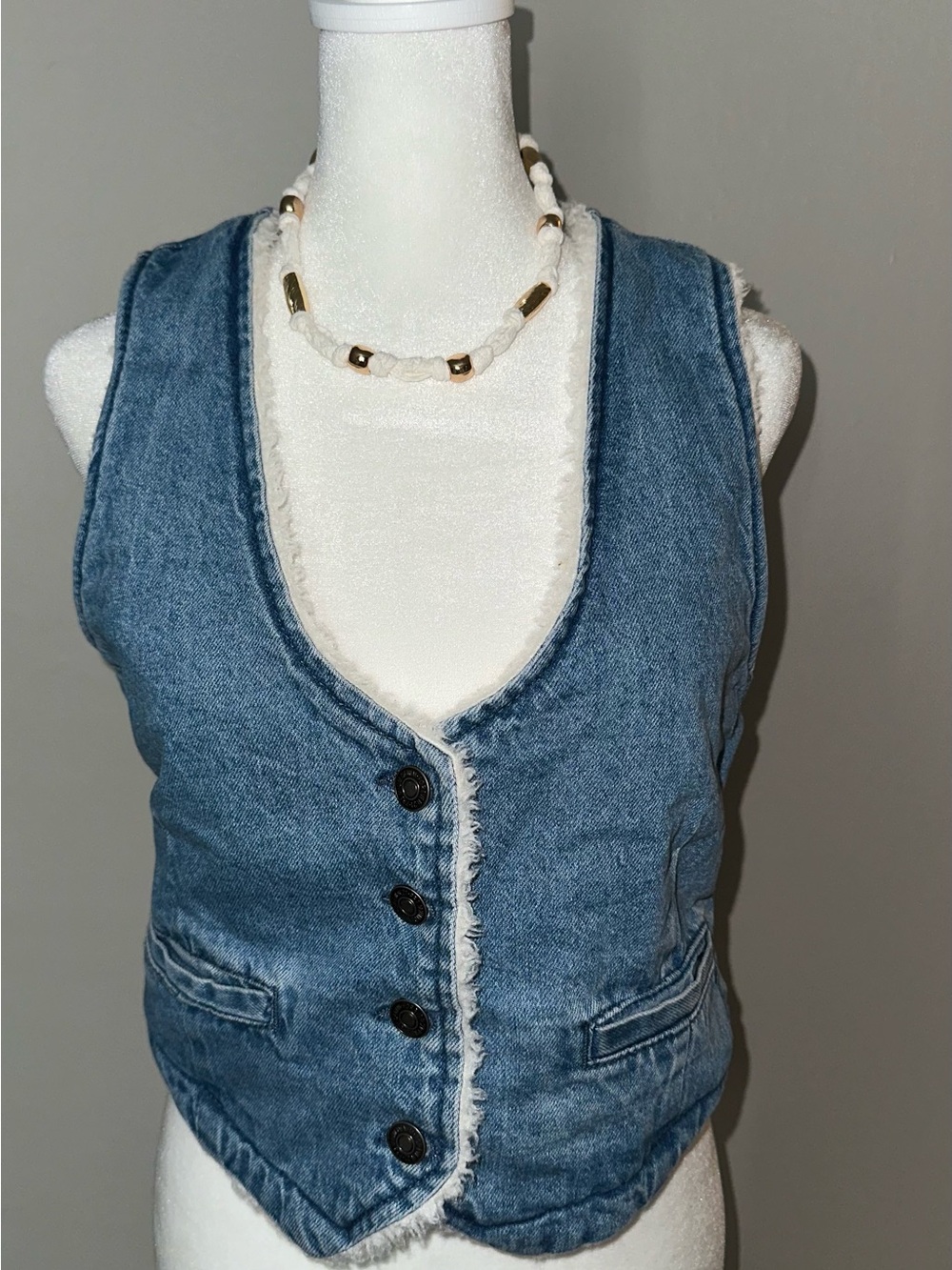 Forever 21 Blue Denim Vest